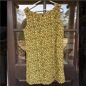 Vintage Yellow/Green Floral Groovy Mini Dress